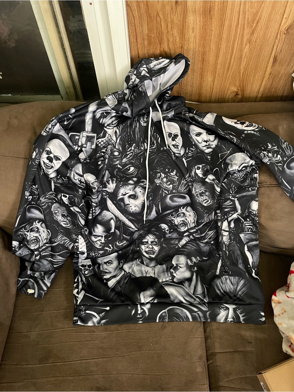 Men's Black Horror Characters Graphic Hoodie